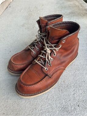 Red Wing Shoes Brown Leather Moc Toe 875 Boots (Factory Seconds)